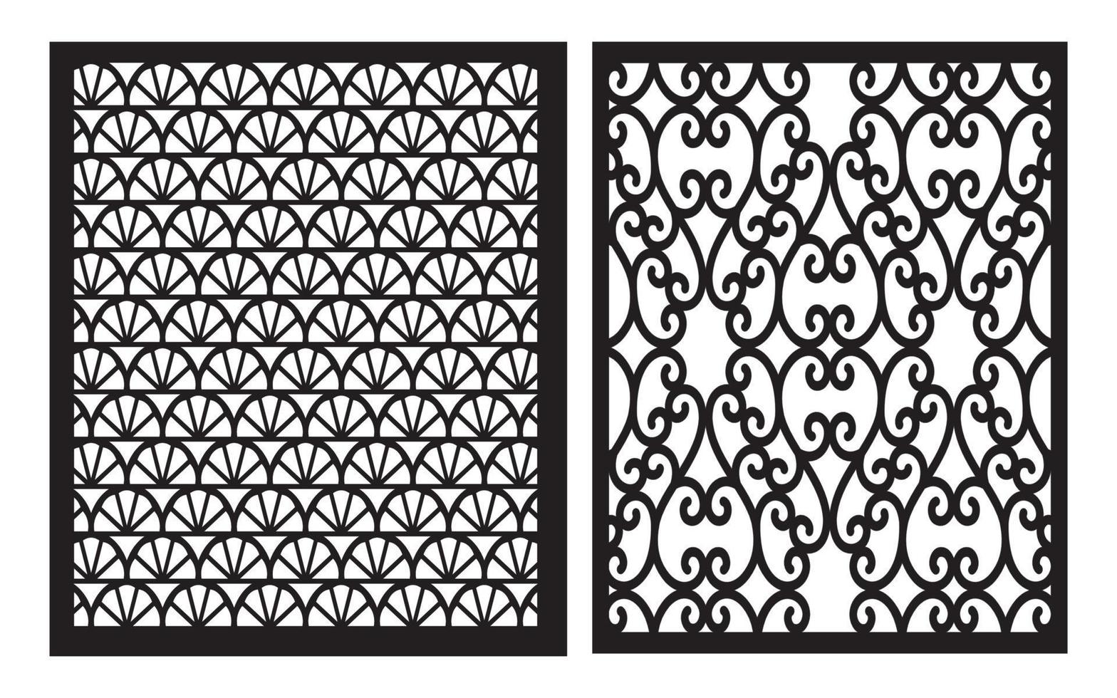 Decorative floral patterns, geometric template for cnc laser cutting vector