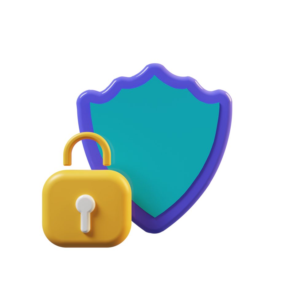 Security in 3d render style png