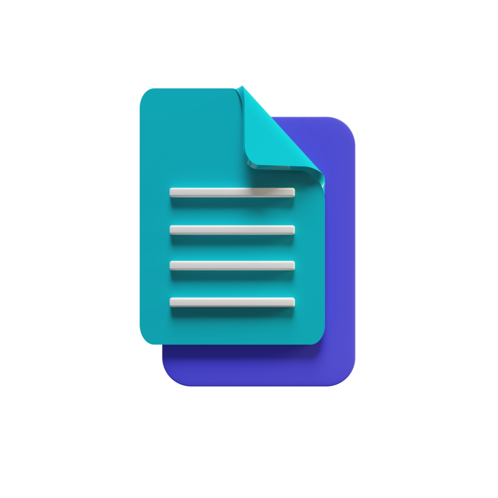 Document Icon with 3d rendering style png