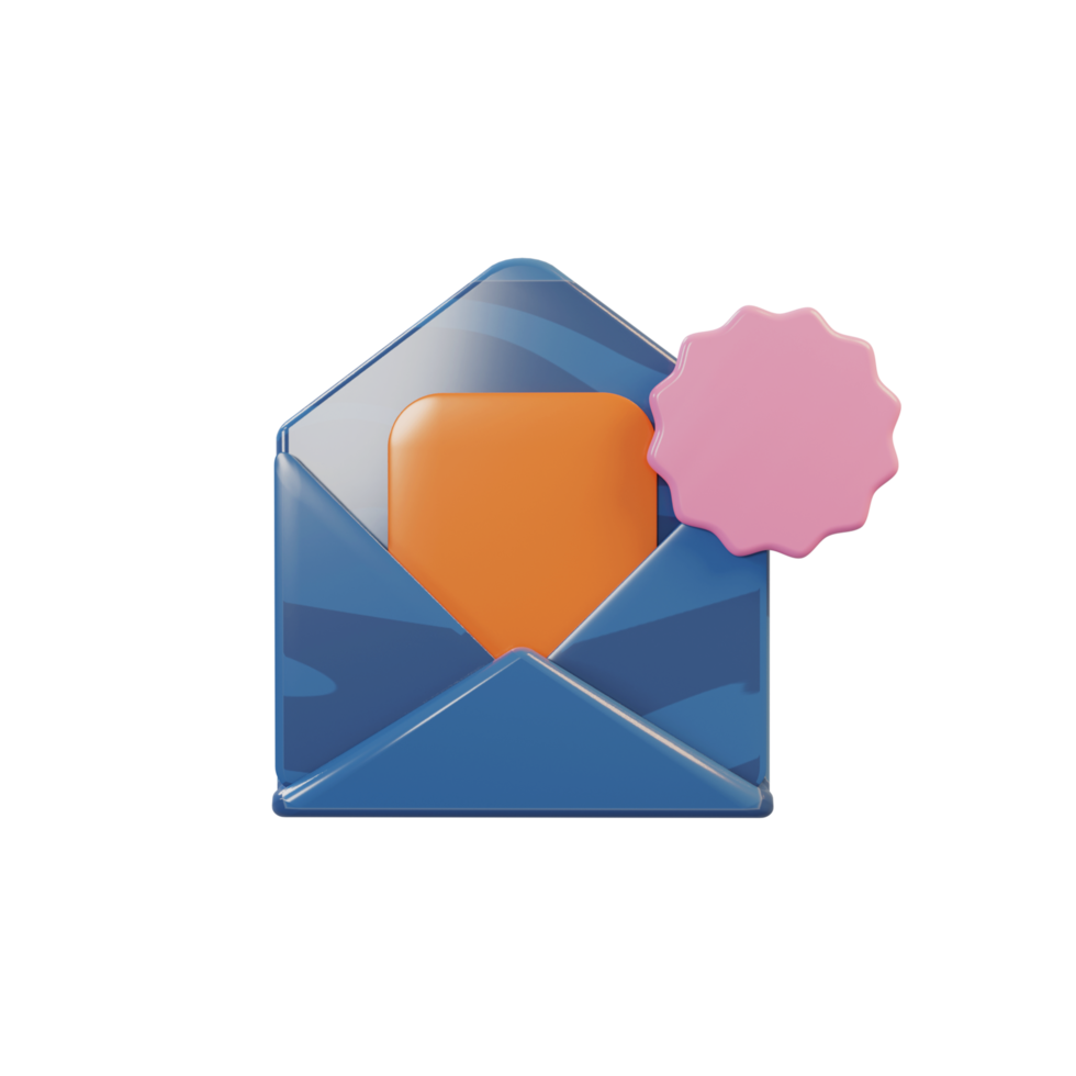 A message on envelope with 3d render style png