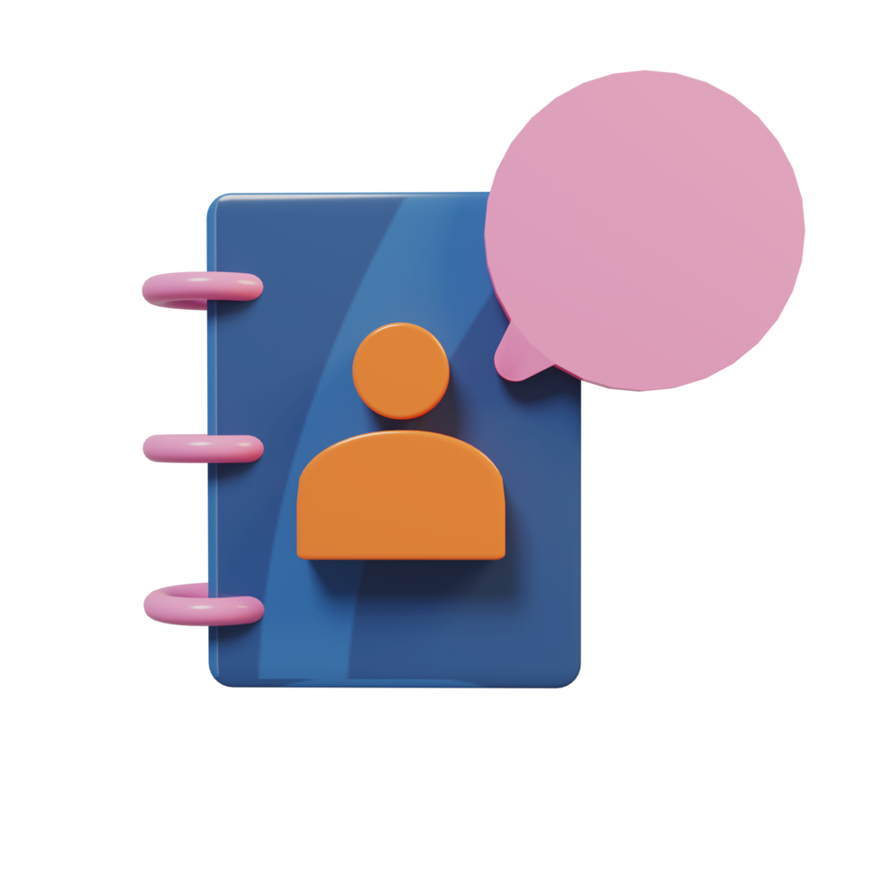 Profile Contact illustration with 3d render style png