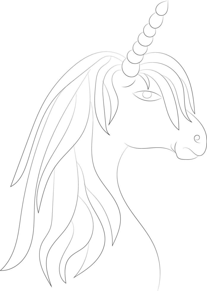 unicornio vector línea Arte colorante paginas unicornio ilustración para colorante libro