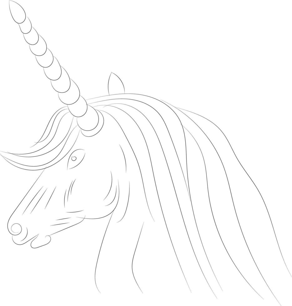 unicornio vector línea Arte colorante paginas unicornio ilustración para colorante libro