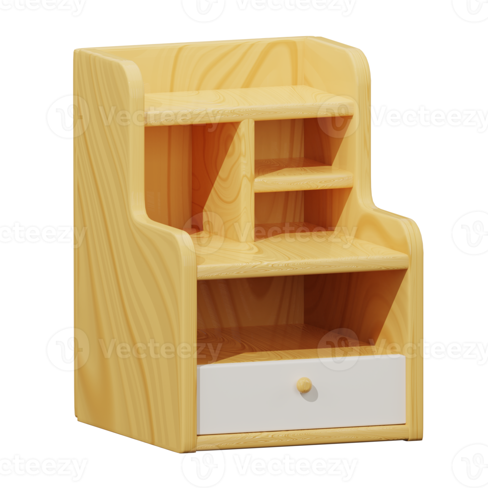 3D wooden bedside tables png