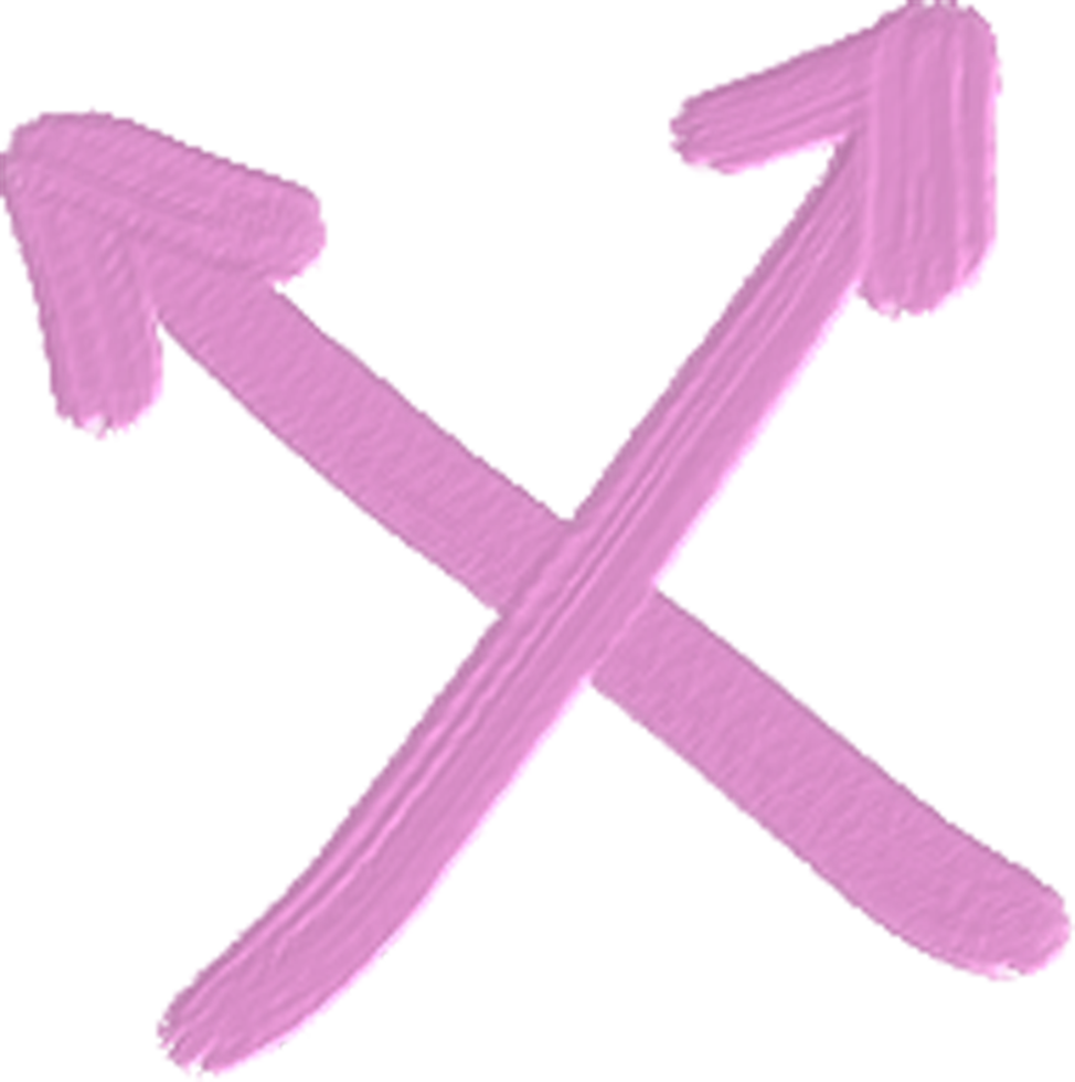 Handdrawn Colorful Paint Arrow png