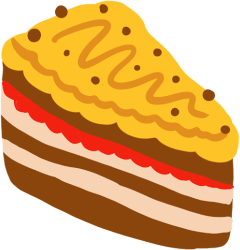 dessiné à la main sucré Tarte gâteau png