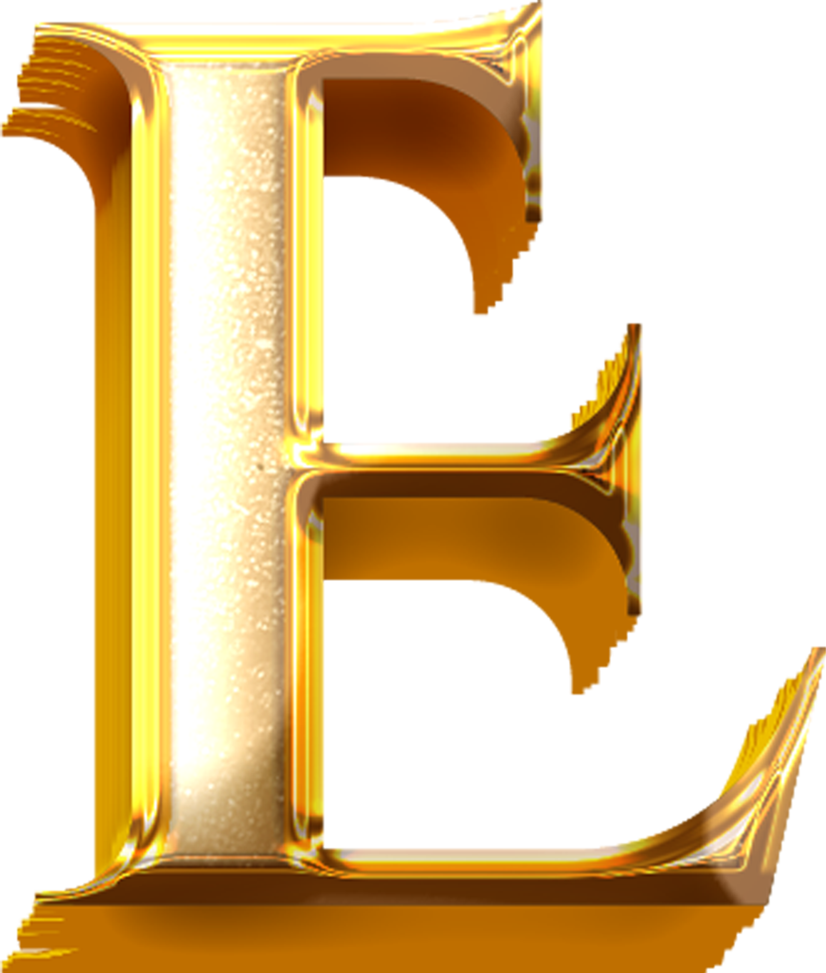 3d Gold Effect Letter E 21054550 Png