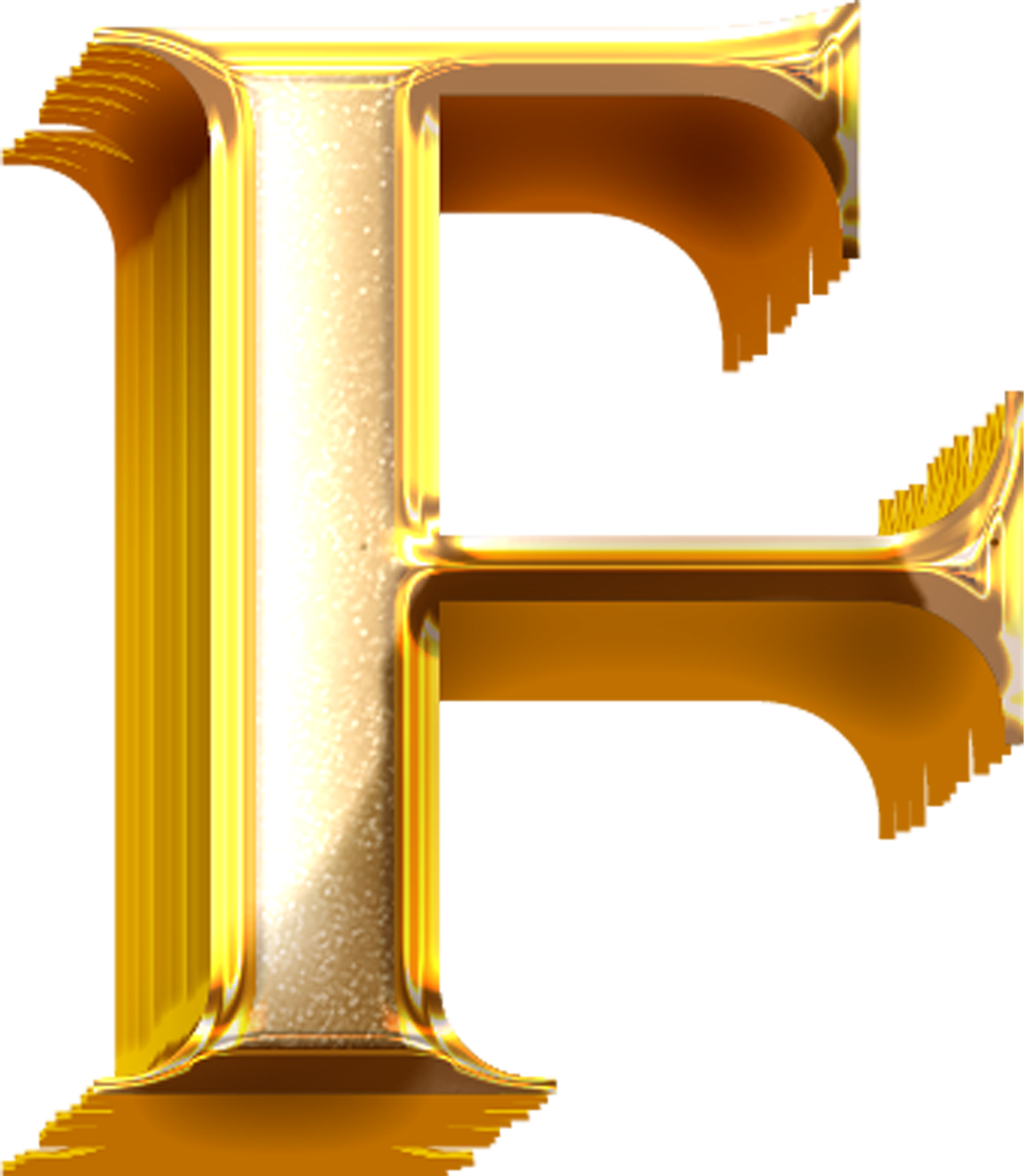 3D Gold Effect Letter F 21054551 PNG