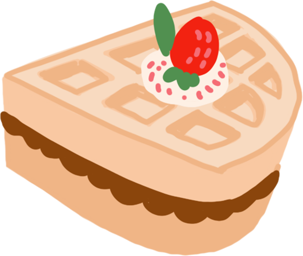 Handdrawn Waffle Cake png