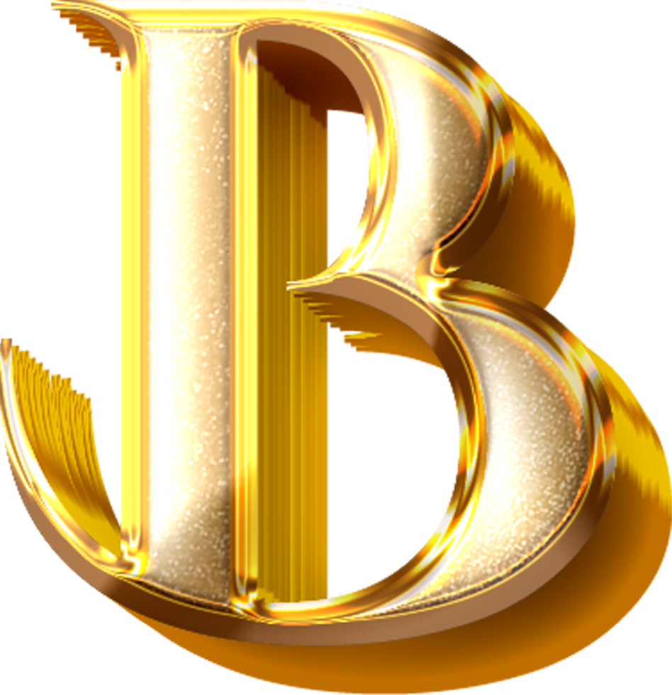 3D Gold Effect Letter B 21054555 PNG