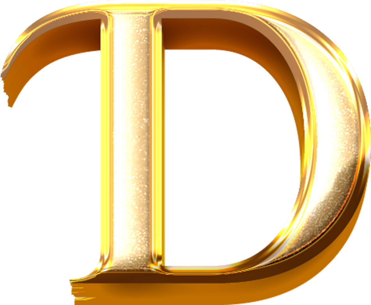 3d Gold bewirken Brief d png