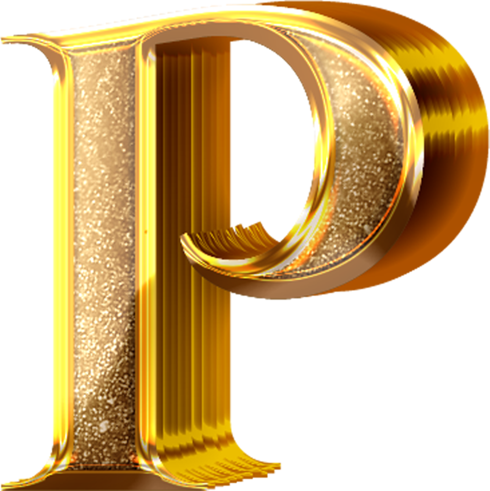 3d Gold bewirken Brief p png