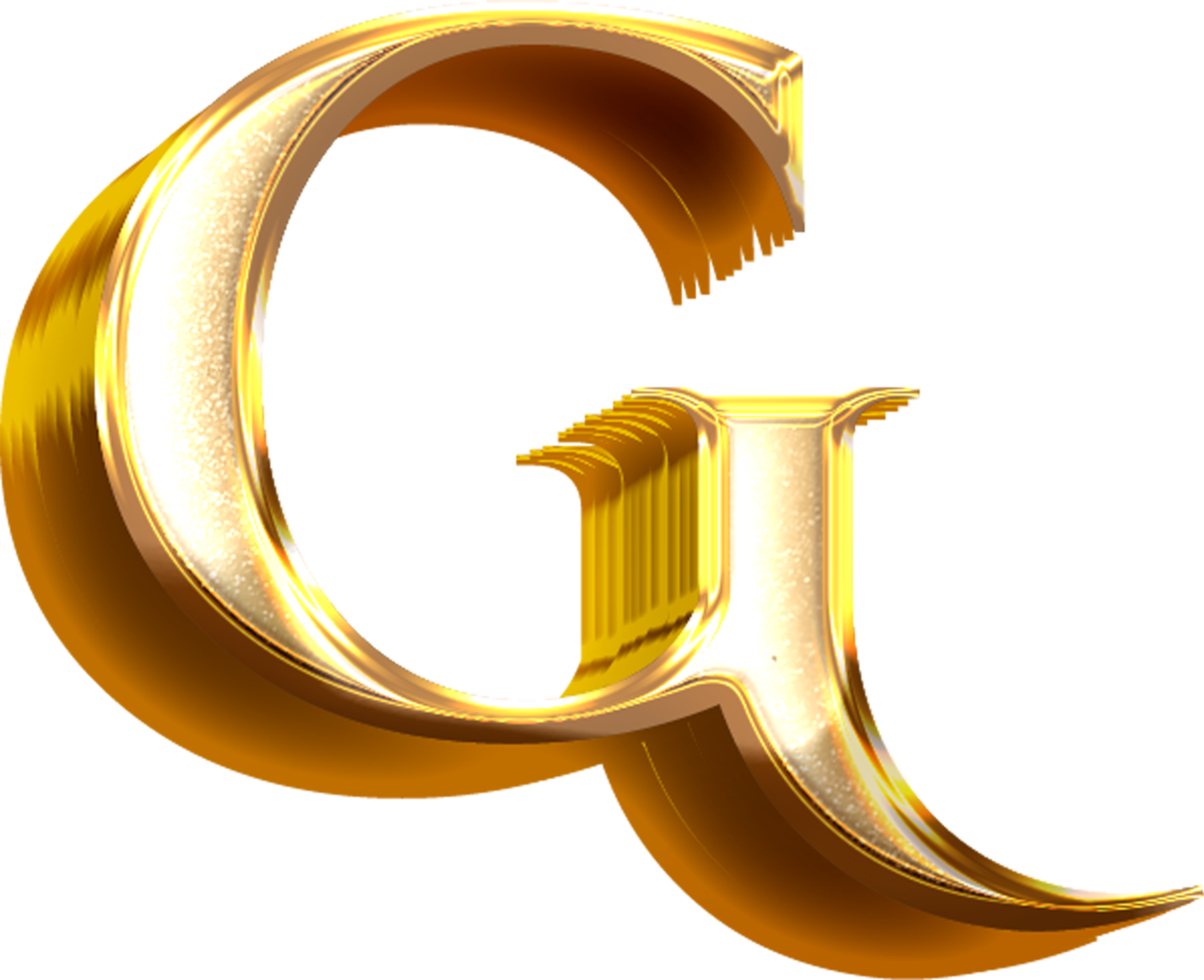 3d Gold bewirken Brief G png