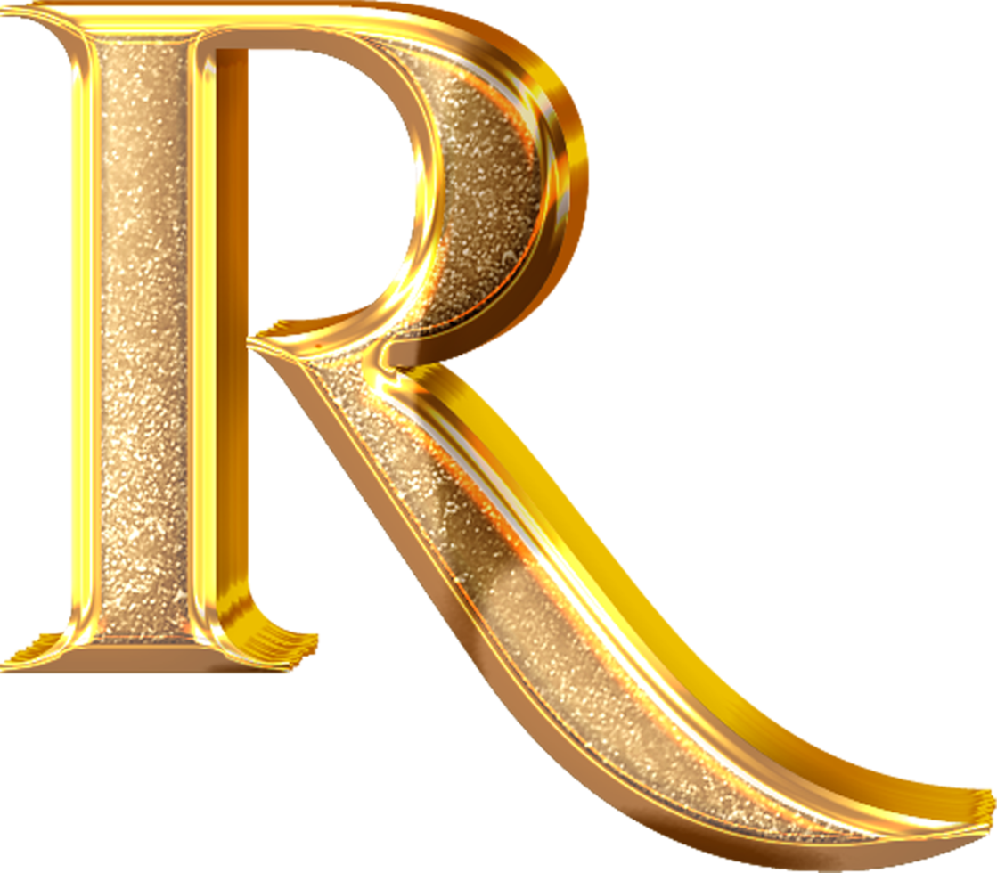 3D Gold Effect Letter R 21054563 PNG