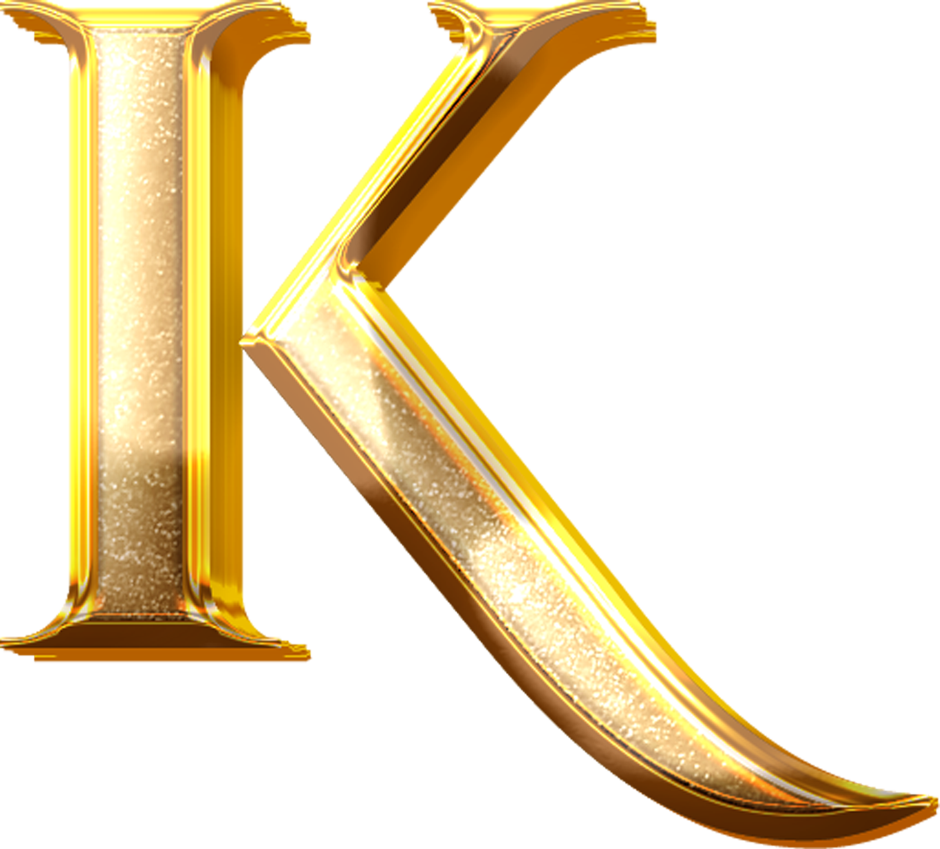 3D Gold Effect Letter K 21054564 PNG