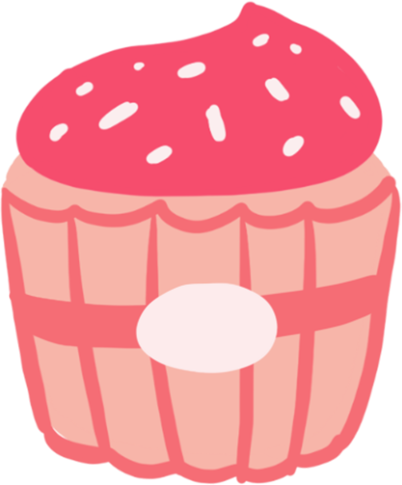 Handdrawn Sweet Cup Cake png