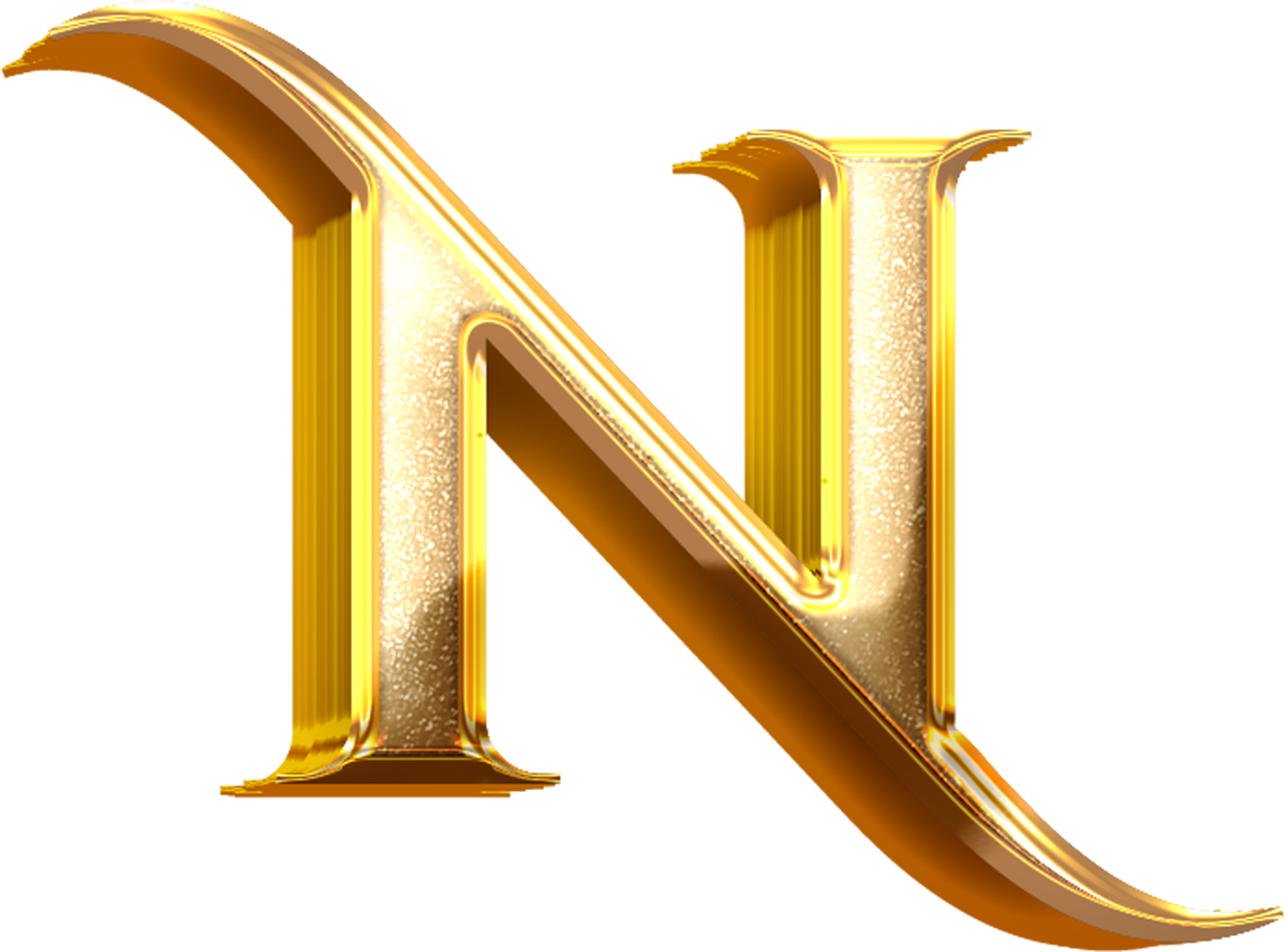 3D Gold Effect Letter N 21054625 PNG