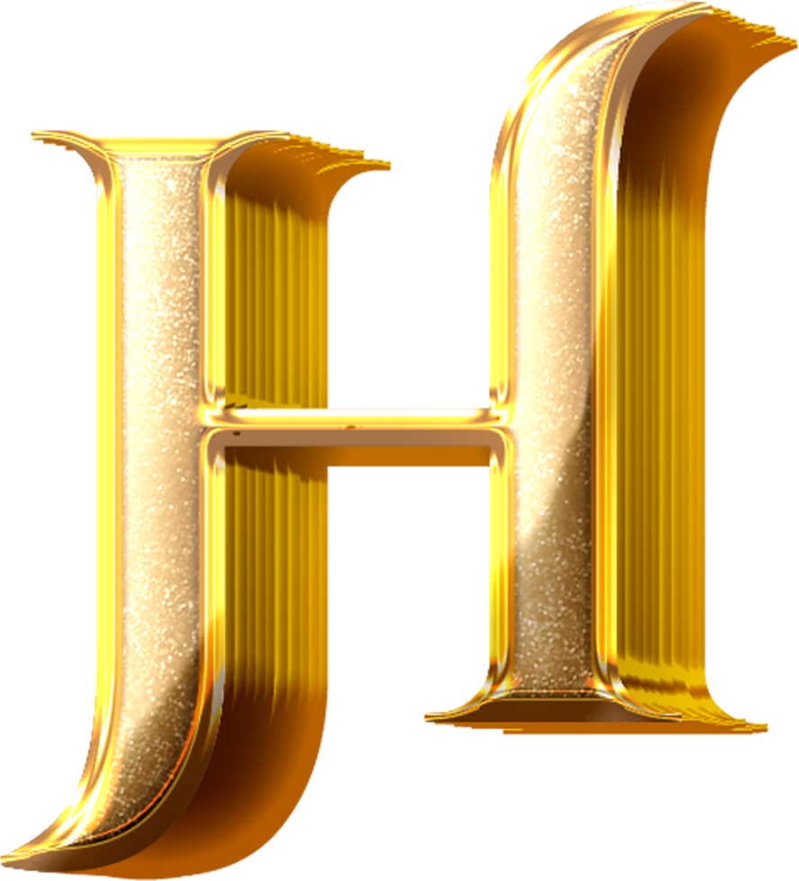 Gold Typography Letter H transparent PNG - StickPNG