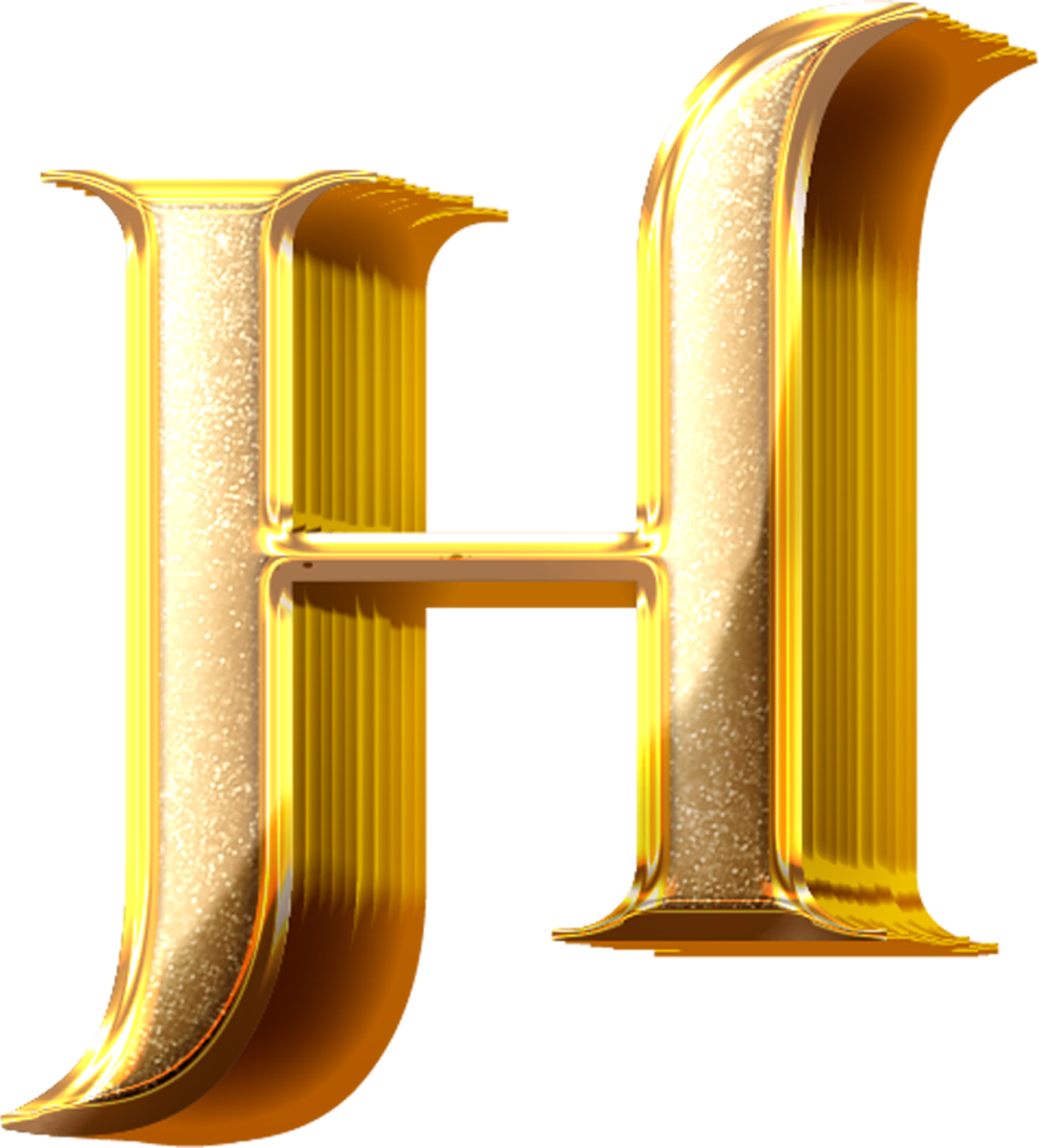 3D Gold Effect Letter H 21054630 PNG