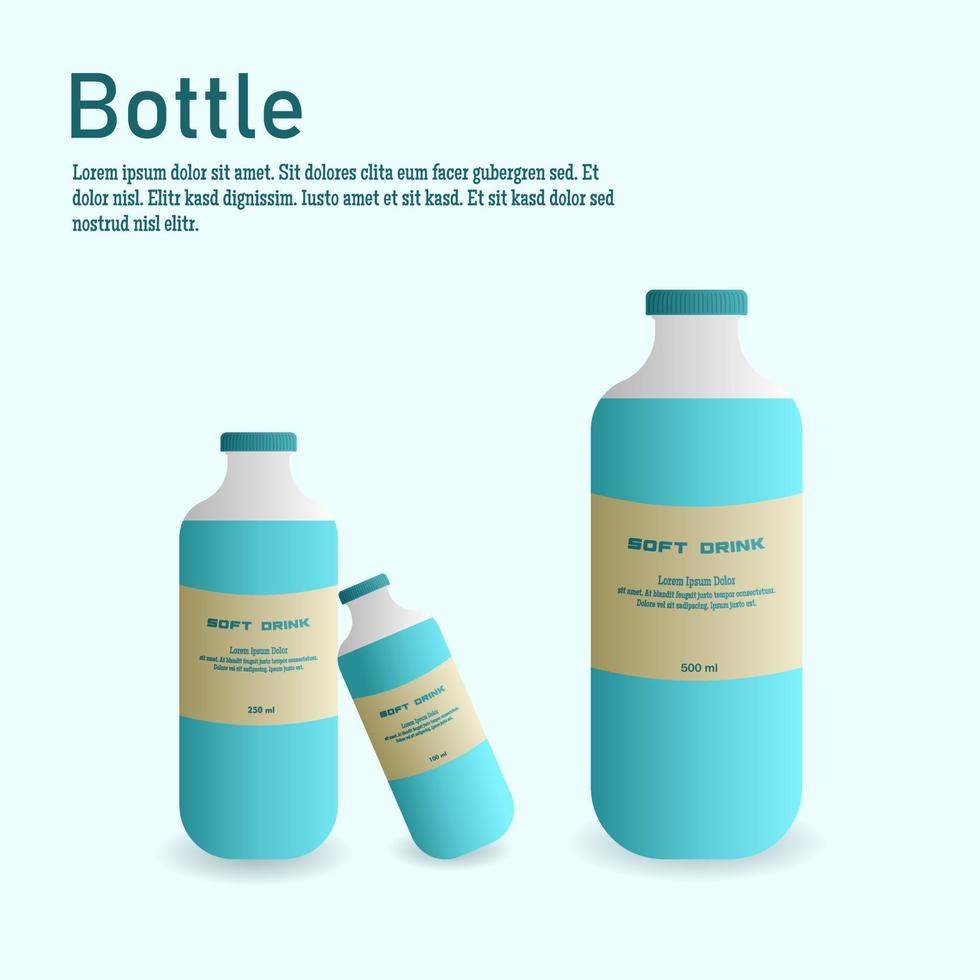 Tumbler mockup aluminum Bottle with blue yellow colors, realistic vector mockup water bottle