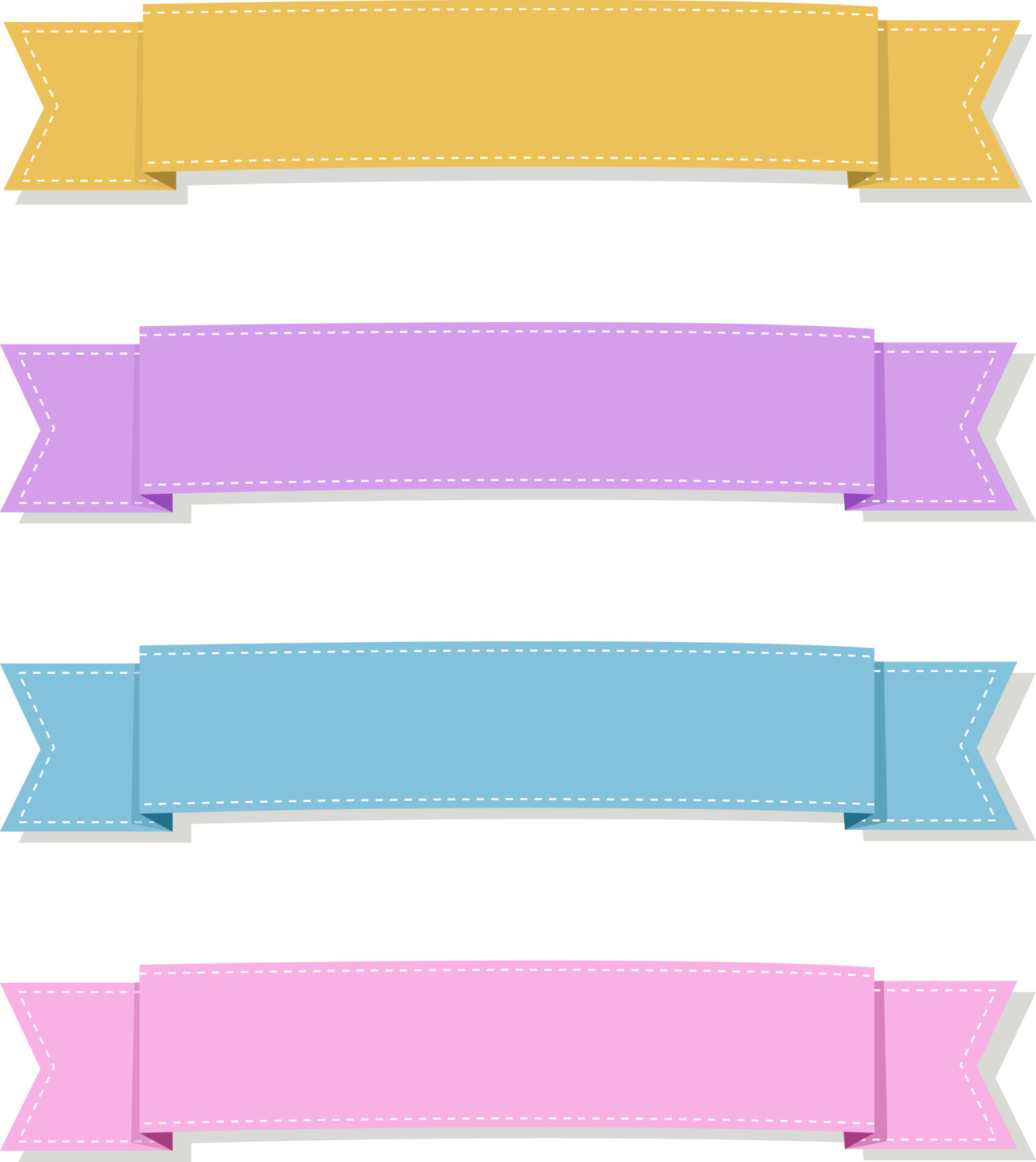 pastel ribbon banners, Decorative pastel ribbons in flat design, label flat  design set 21054699 Vector Art at Vecteezy