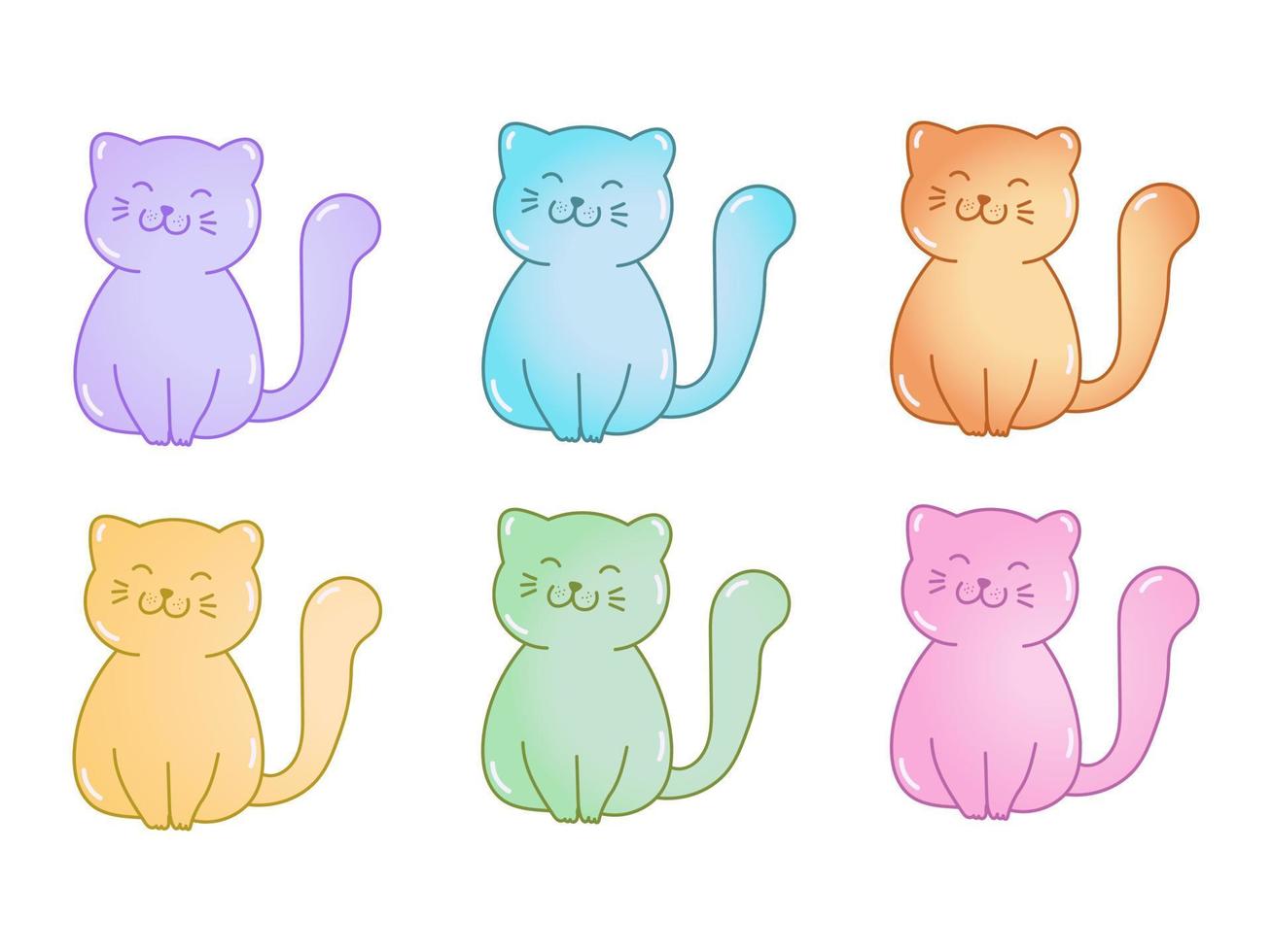 jelly cats collection, colorful jelly cats candies se vector