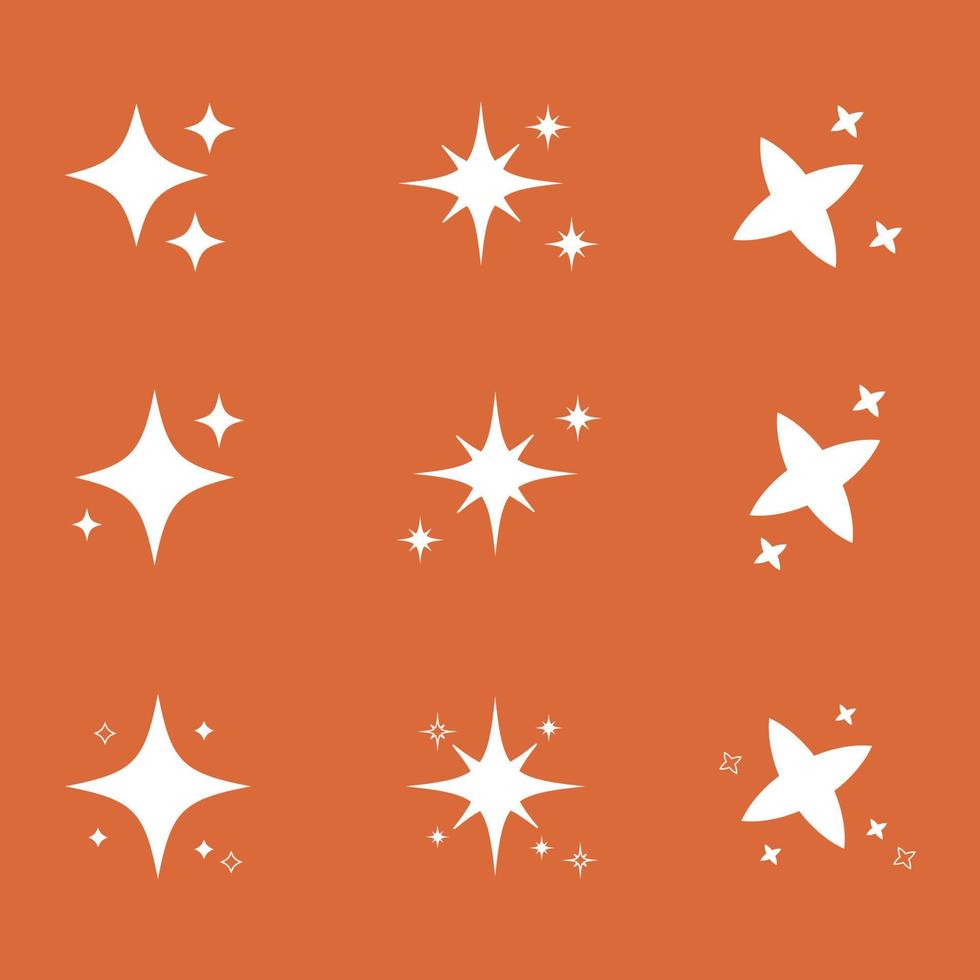 Sparkle star icons. Shine icons. Stars sparkles vector, Vector flat sparkling star collection,