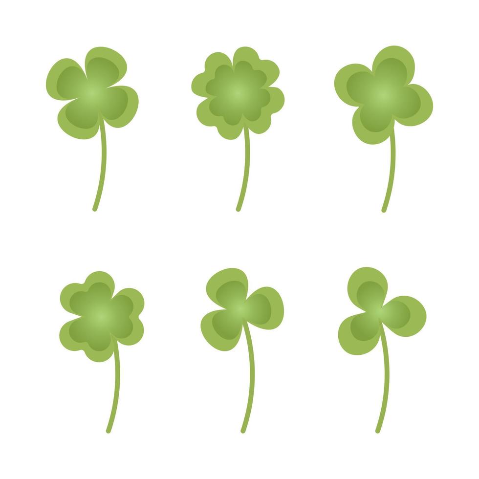 Clover leaves vector set,  green leaf clover, lucky leaf, good luck