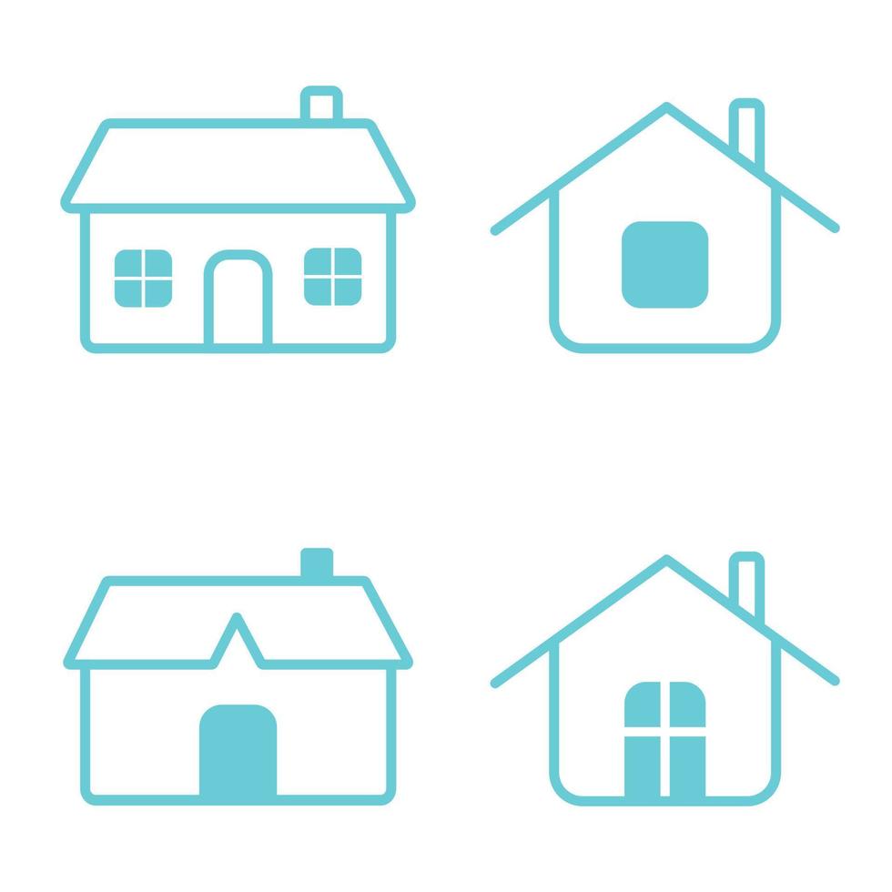 house icon set, vector symbols, For web, print and mobile