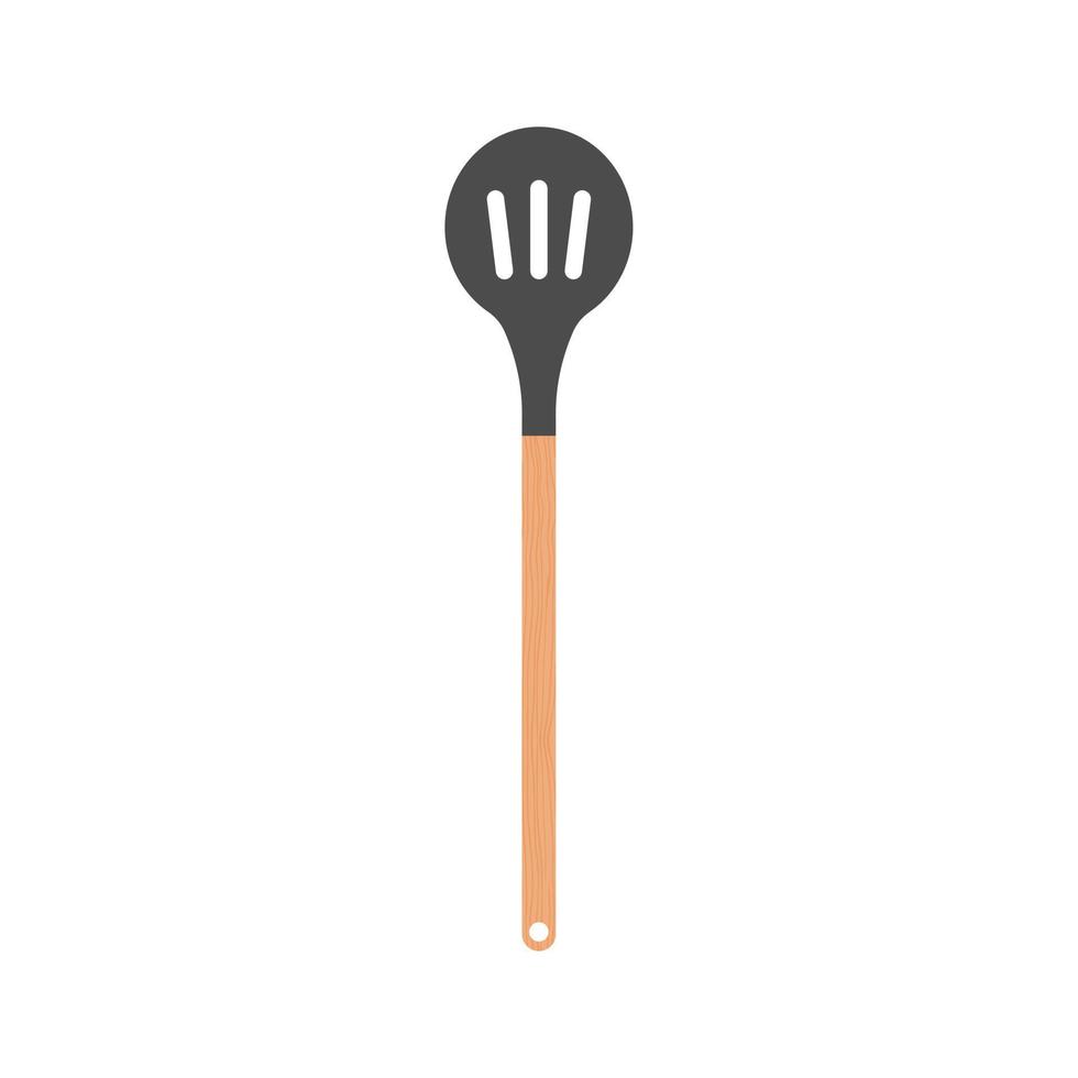 spatula frying food flat design vector illustration. itchen solid spatula clipart vector illustration. Spatula flat vector design. Cooking spatula icon isolated on white.