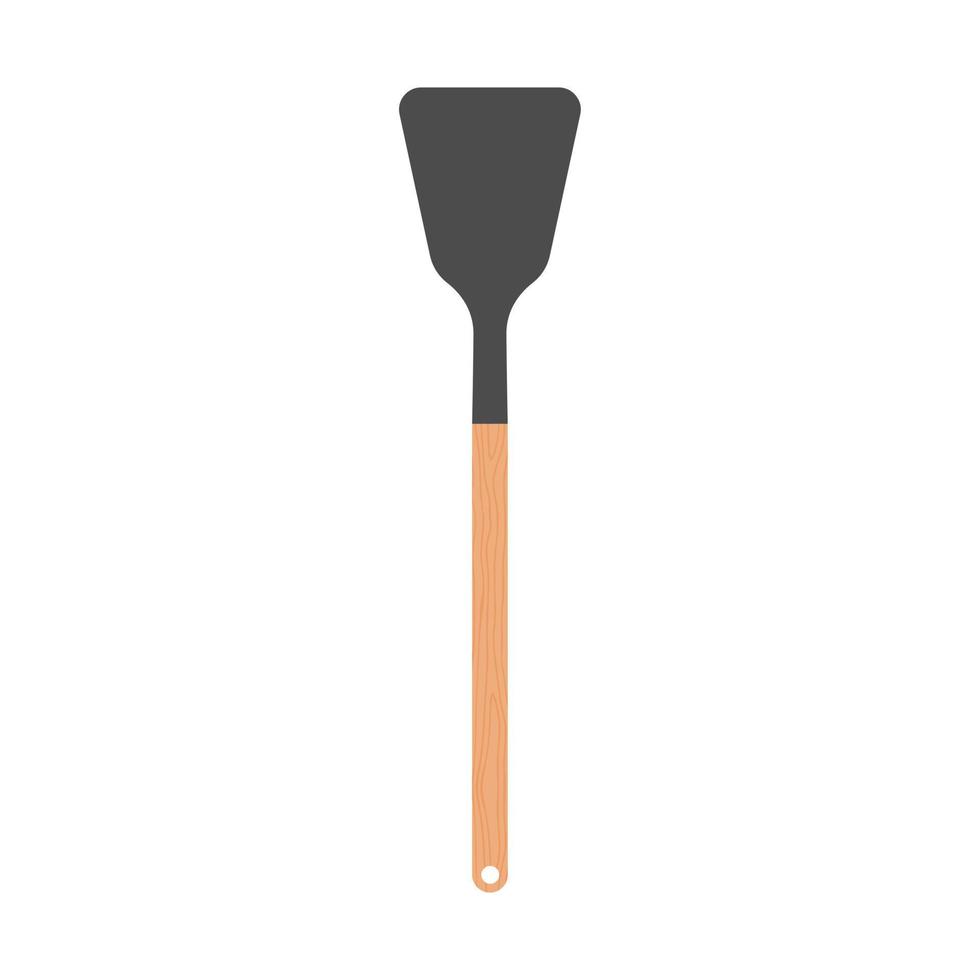 spatula frying food flat design vector illustration. itchen solid spatula clipart vector illustration. Spatula flat vector design. Cooking spatula icon isolated on white.