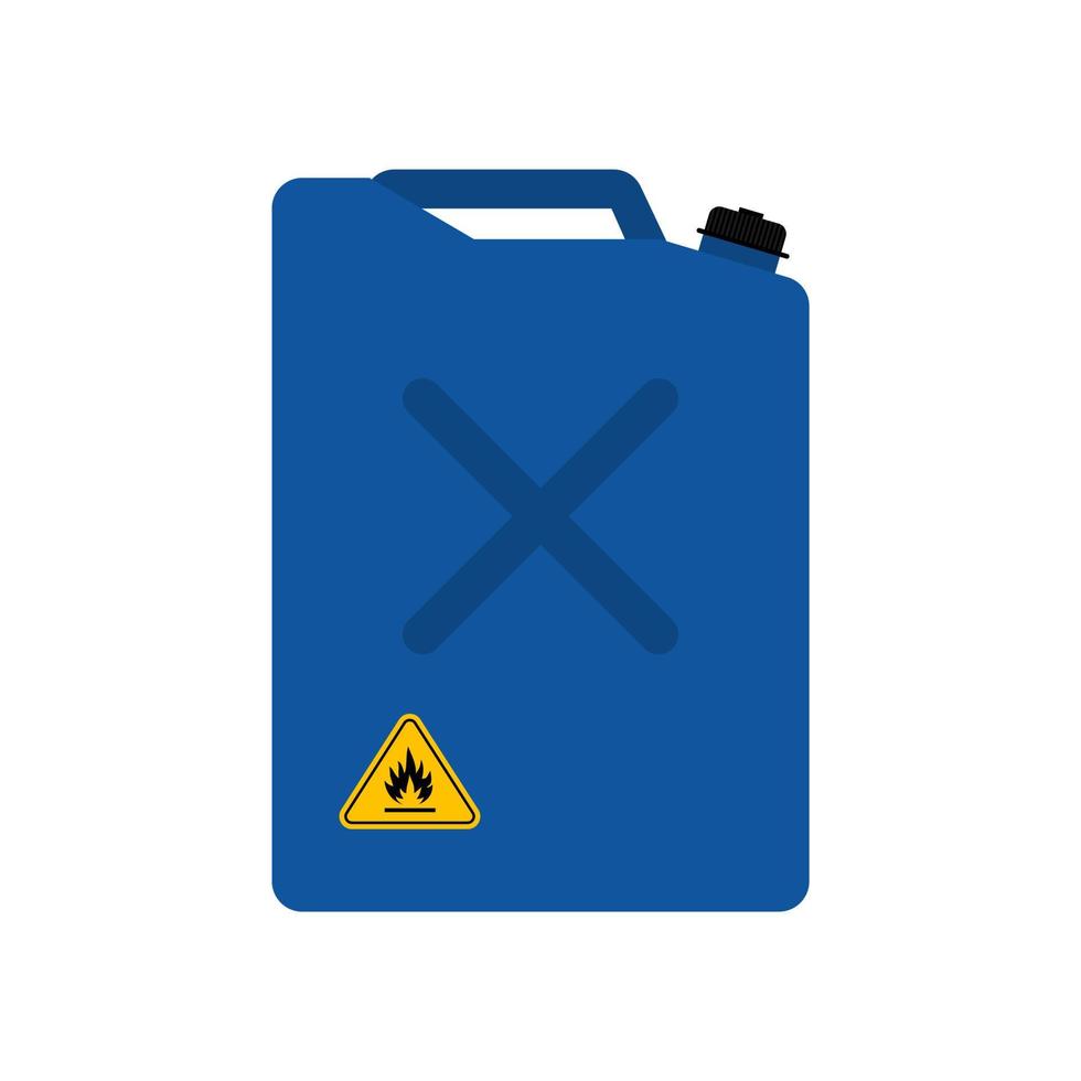 Canister of gasoline flat design vector illustration. Fuel container canister jerrycan. kerosene, diesel, petroleum, petrol