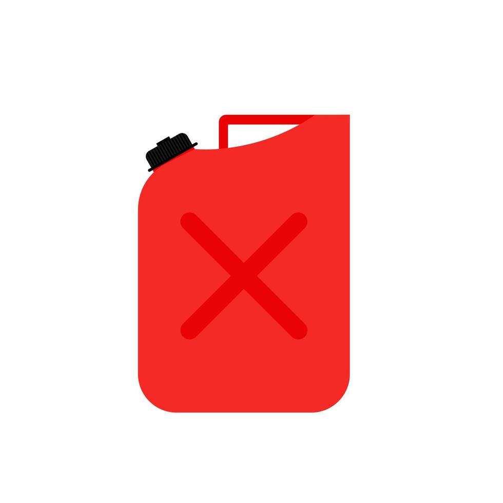 Canister of gasoline flat design vector illustration. Fuel container canister jerrycan. kerosene, diesel, petroleum, petrol