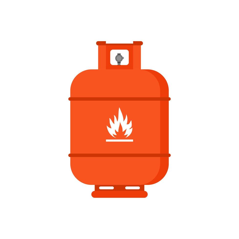 LPG flat design. Flammable gas tank icon. Propane, butane, methane