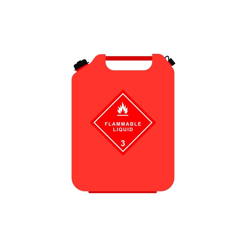 Canister of gasoline flat design vector illustration. Fuel container canister jerrycan. kerosene, diesel, petroleum, petrol