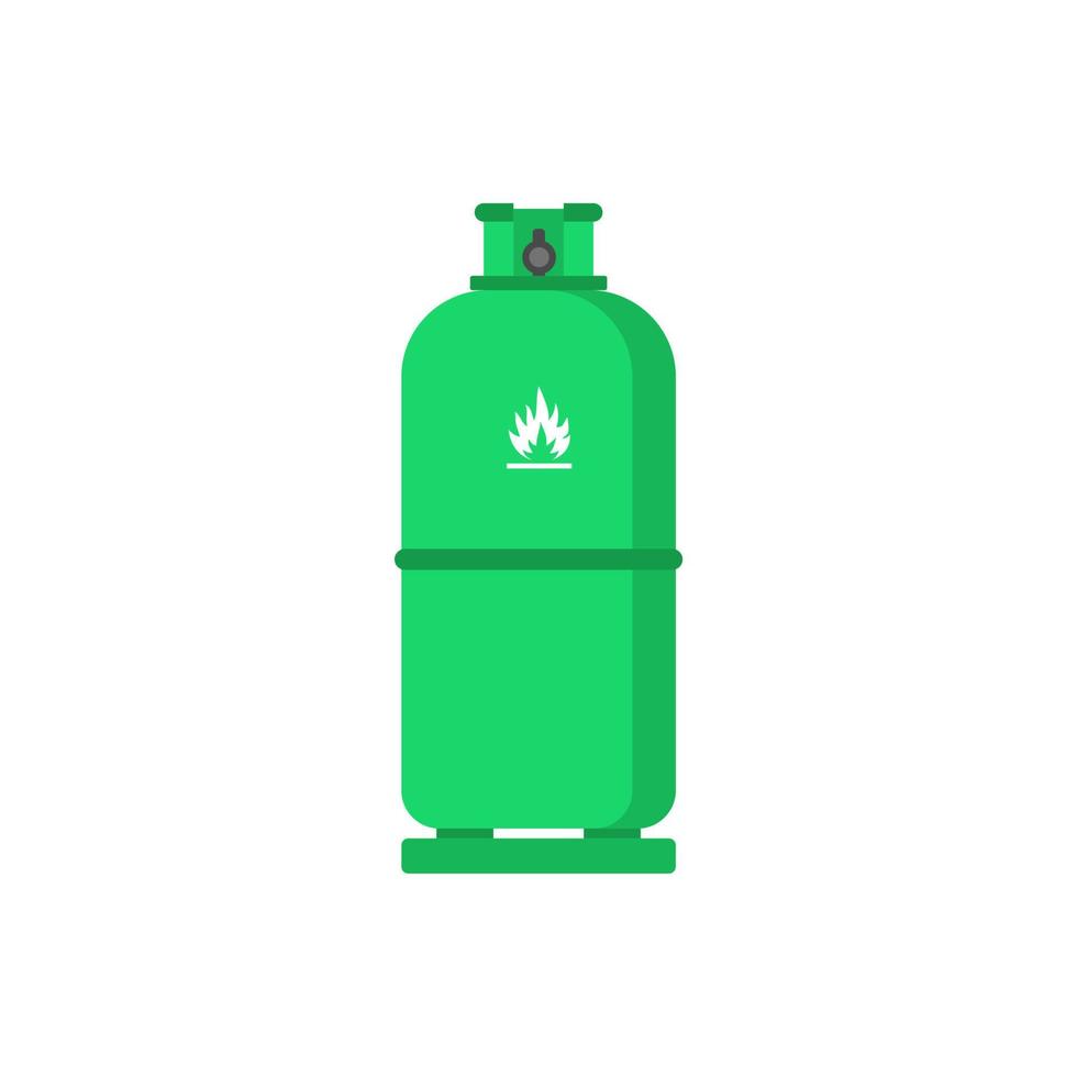 LPG flat design. Flammable gas tank icon. Propane, butane, methane gas tank. Gas cylinder bottle icon. Flat illustration of gas cylinder bottle vector icon for web design