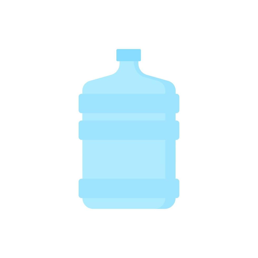 Water gallon flat design template vector. big bottle with clean water. Plastic container for the cooler. Isolated on white background. vector