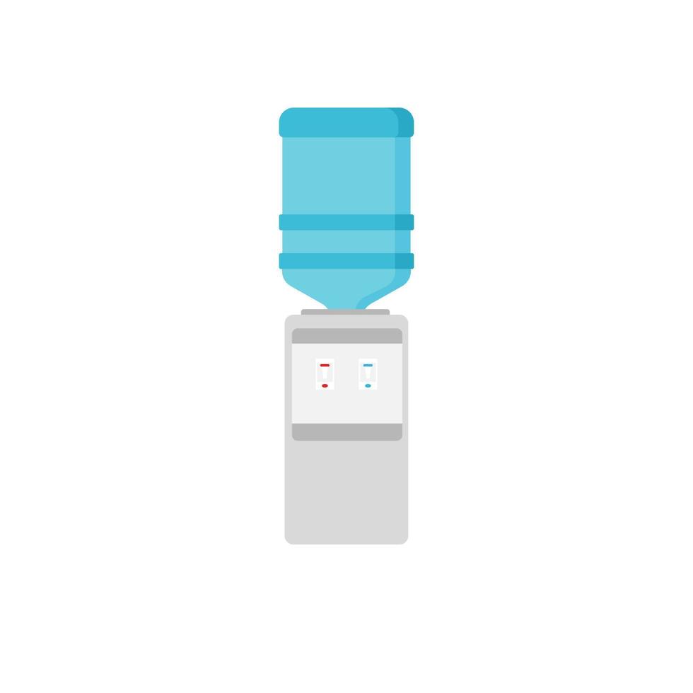 Water dispenser flat design vector illustration. Vector flat cartoon water cooler isolated on empty background-equipment and office interior elements, workplace organization concept,web site banner