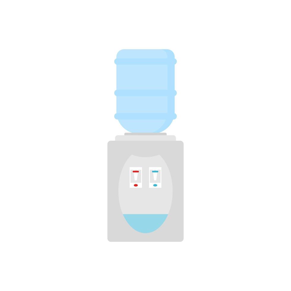 Water dispenser flat design vector illustration. Desktop water cooler vector illustration in flat style. Icon office water machine bottle isolated background.