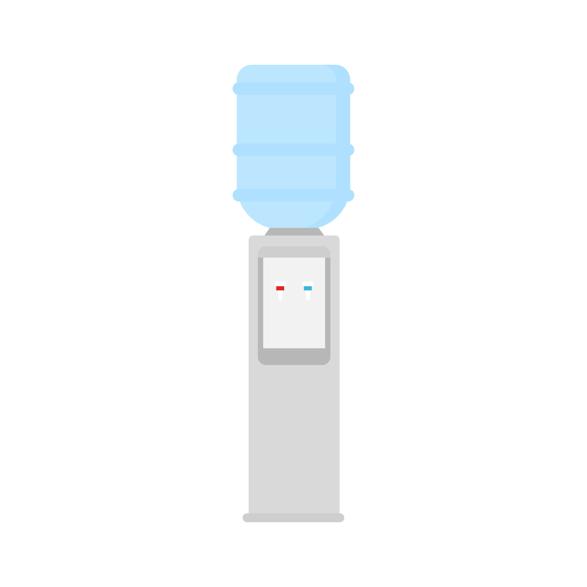 Water dispenser flat design vector illustration. Vector flat cartoon