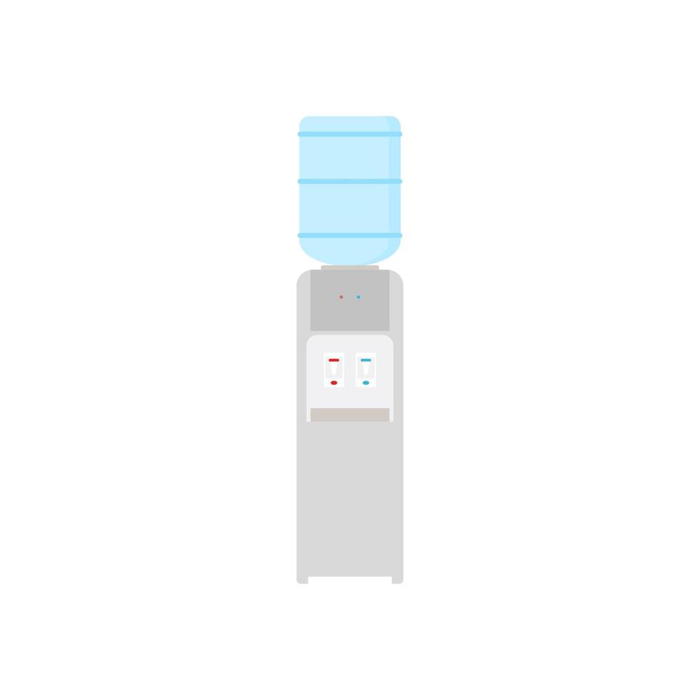 Water dispenser flat design vector illustration. Desktop water cooler vector illustration in flat style. Icon office water machine bottle isolated background.