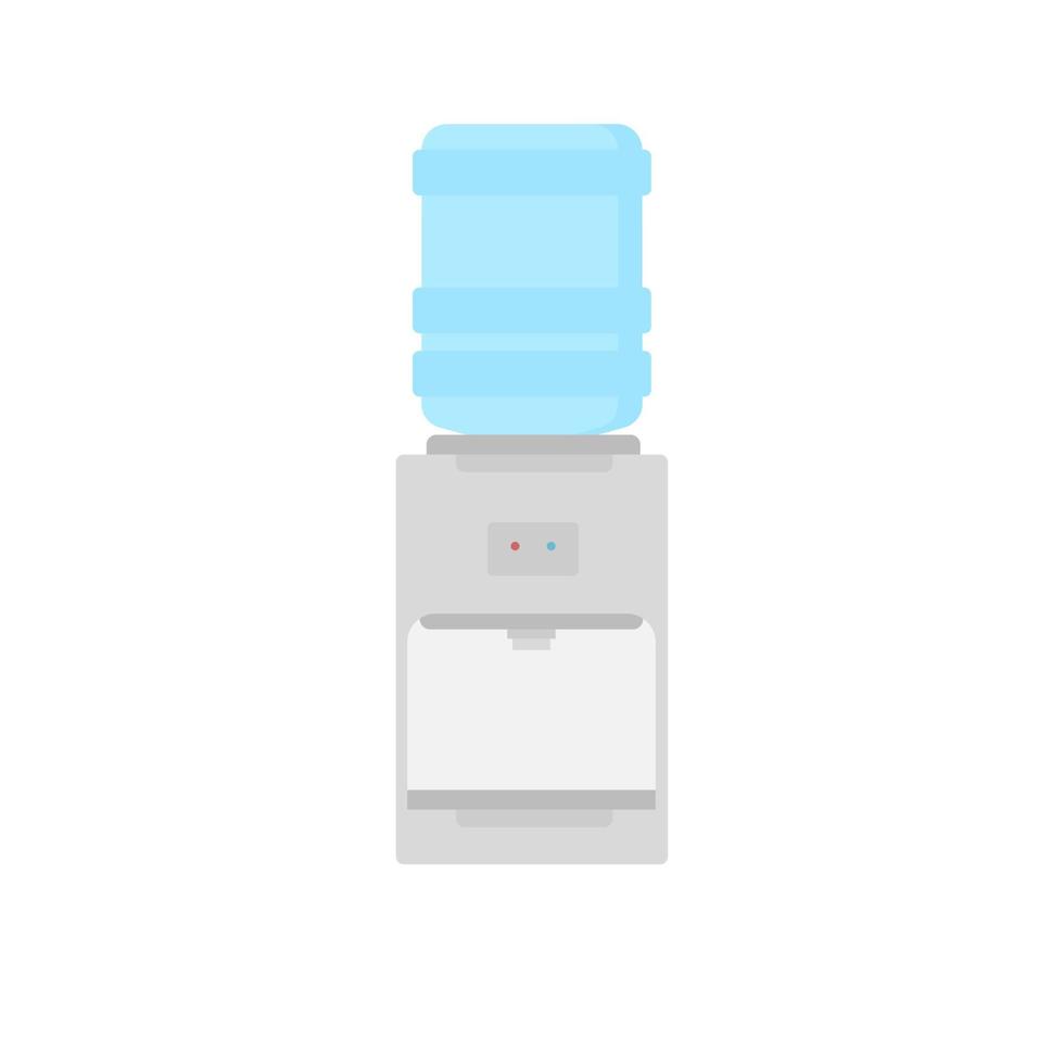 Water dispenser flat design vector illustration. Desktop water cooler vector illustration in flat style. Icon office water machine bottle isolated background.