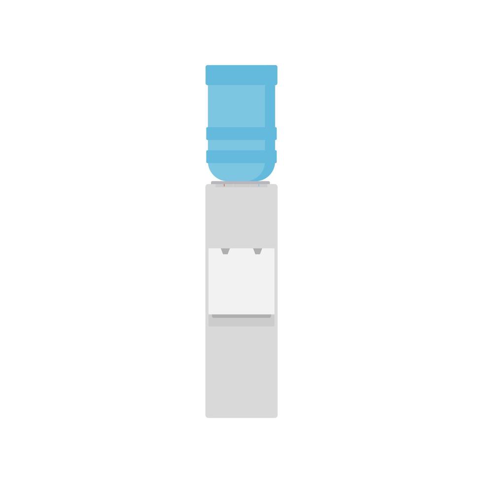 Water dispenser flat design vector illustration. Desktop water cooler vector illustration in flat style. Icon office water machine bottle isolated background.