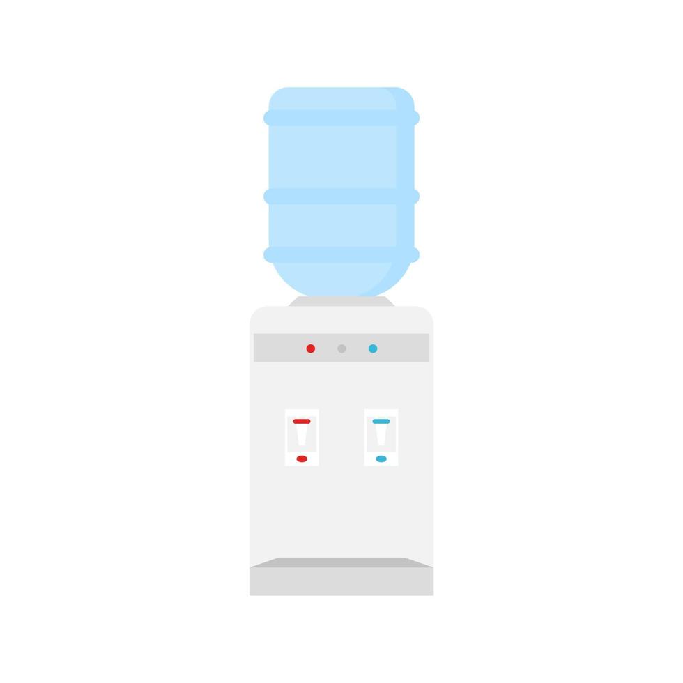 Water dispenser flat design vector illustration. Vector flat cartoon water cooler isolated on empty background-equipment and office interior elements, workplace organization concept,web site banner