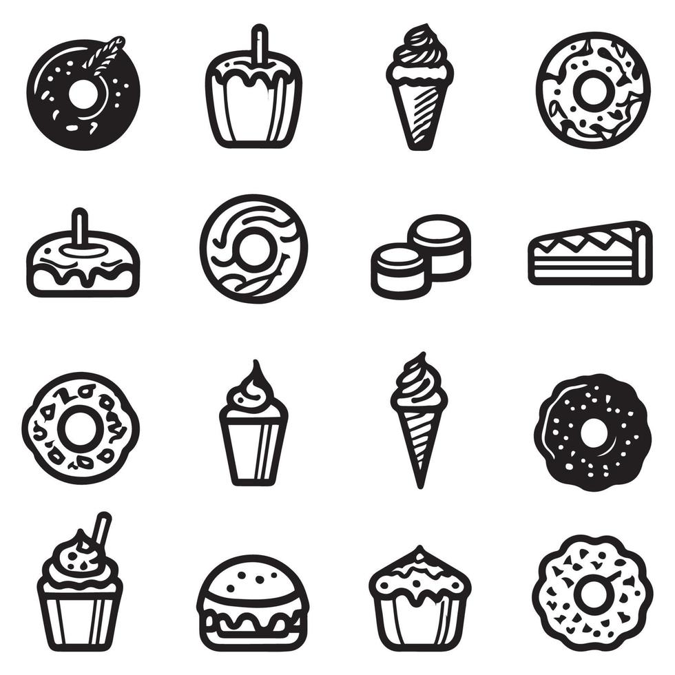 National doughnut day icons, donuts icon vector set isolated on white background. Donut vector