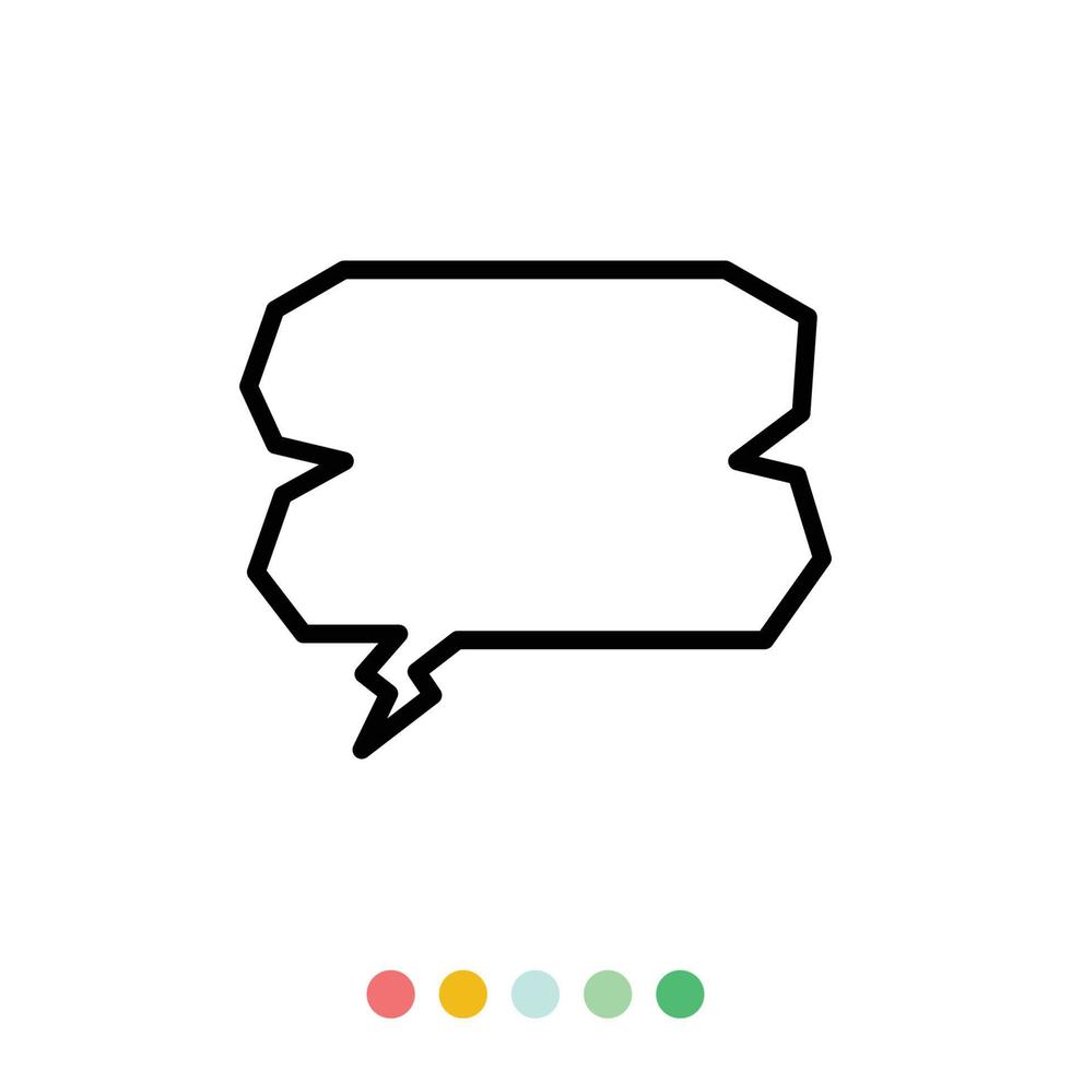 Speech bubbles linear vector element, Text balloon, Vector icon.