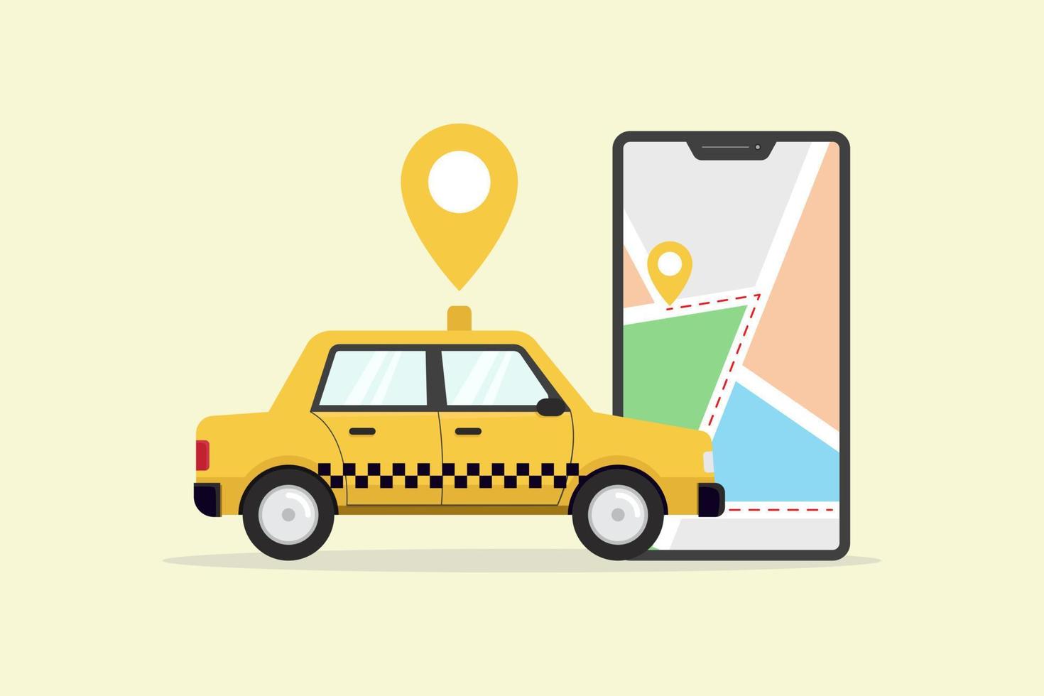 Online taxi service vector design illustration