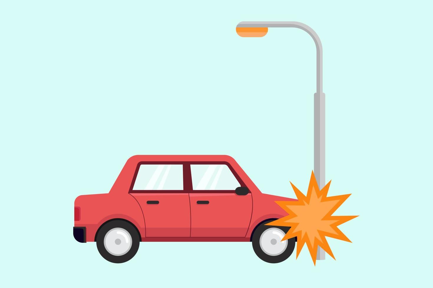 Car accident vector design illustration, car hit a utility pole