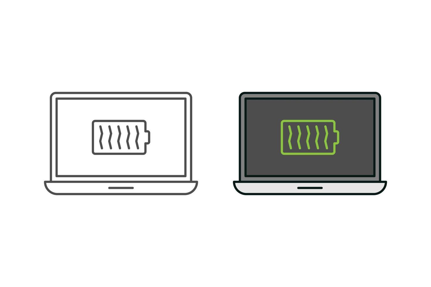 Laptop and battery notification icon vector design