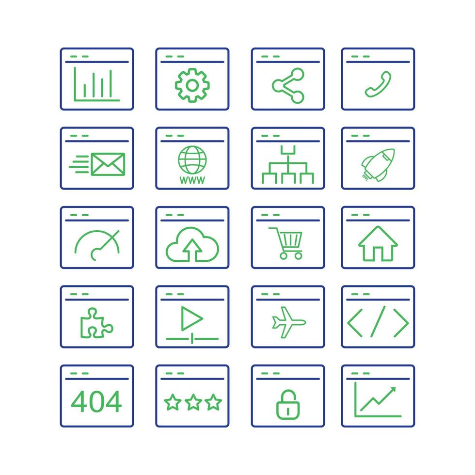 Set of Colourful SEO web UI icon vector illustration